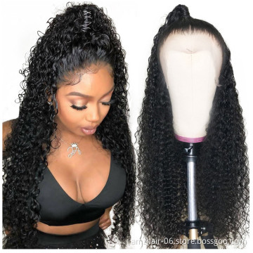 Raw Kinky Curly Brazilian Virgin Human Hair Hd Full Lace Front Wig Cheap Transparent 360 Lace Frontal Wig Natural Human Hair Wig